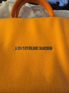 Brandon Blackwood Orange 'End Systemic Racism' Canvas Tote